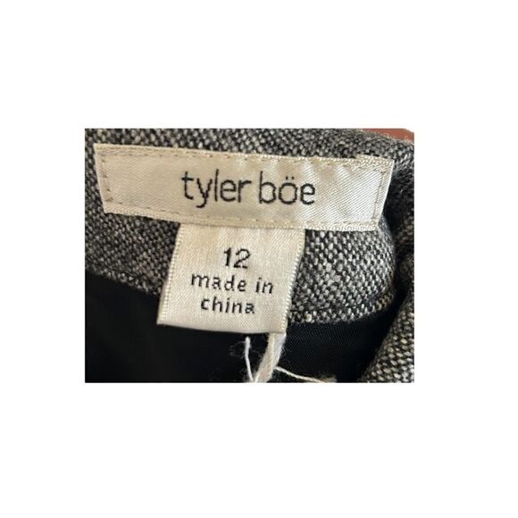 NEW Tyler Boe Wool Skirt Blazer Suit Grey Black Lace Silk Button Zip Women 12/10 - Picture 13 of 15